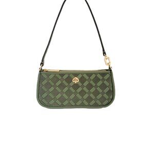 Kate Spade KM148 Kayla Woven Leather Convertible Wristlet Handbag Cedar Stand